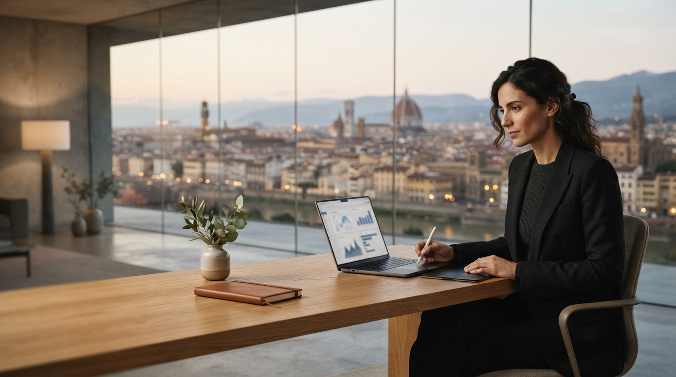 Lucrant AI, interfaccia di analisi predittiva su schermo per la gestione di portafogli finanziari